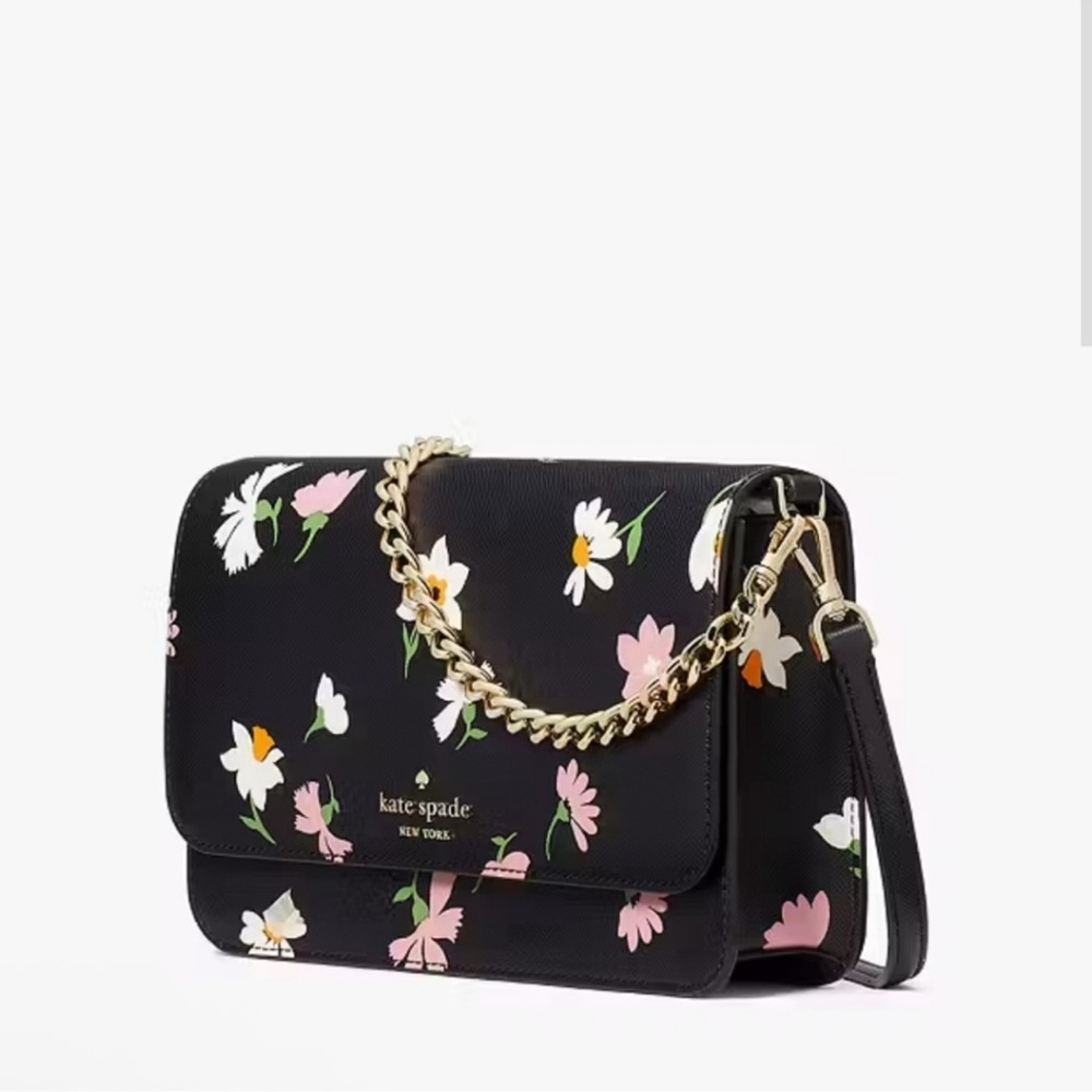 Kate Spade Black Floral Crossbody Bag